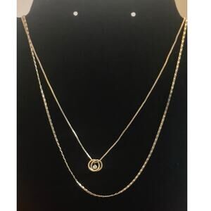 LC Lauren Conrad gold tone layered necklace bundle 2 statement necklaces